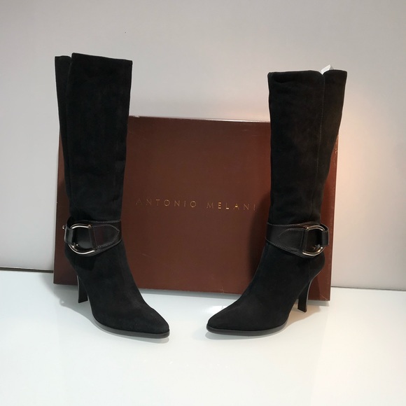 Antonio Melani Black Suede Boots - Picture 7 of 11